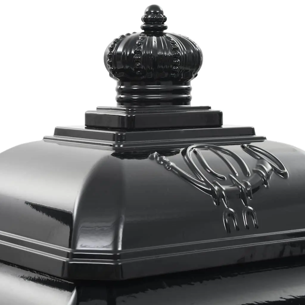 Pillar Letterbox Vintage Style Mailbox Black Outdoor Decor