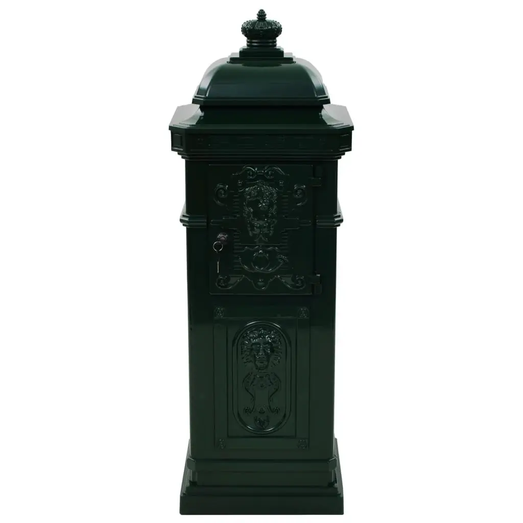 Pillar Letterbox Vintage Style Antique Garden Mailbox Post Box Green Outdoor