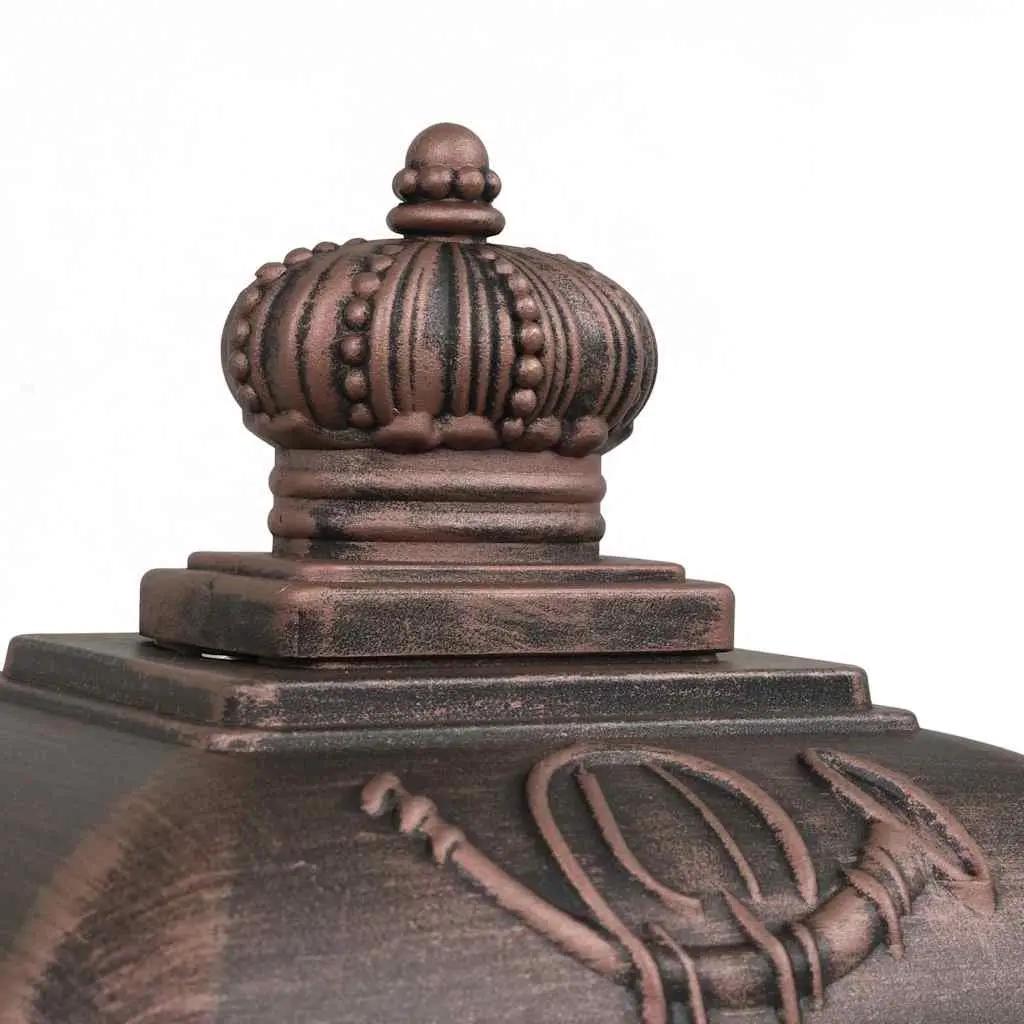 Pillar Letterbox Antique Style Outdoor Mailbox Brown Rustproof