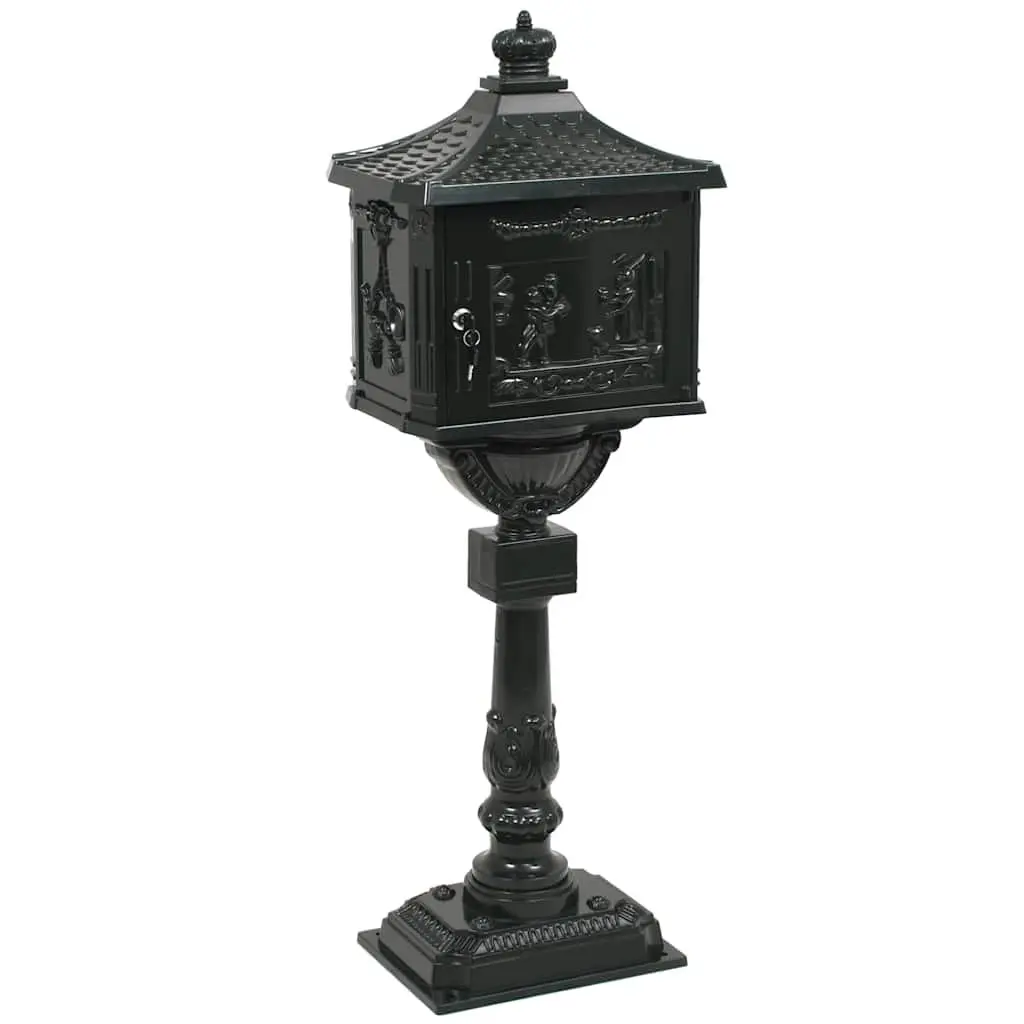 Pedestal Letterbox Vintage Style Garden Mail Post Box Green Outdoor Decoration