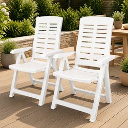 Value-Packed White Folding Reclining Chairs for Outdoors