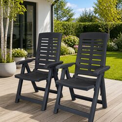 Reliable Outdoor Reclining Garden Chairs - 2 Pack