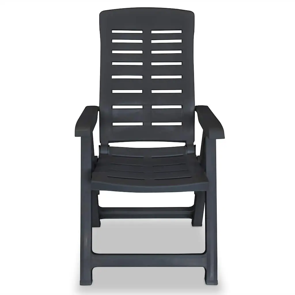 Outdoor Reclining Garden Chairs 2 pcs Lightweight Folding Anthracite Plastic
