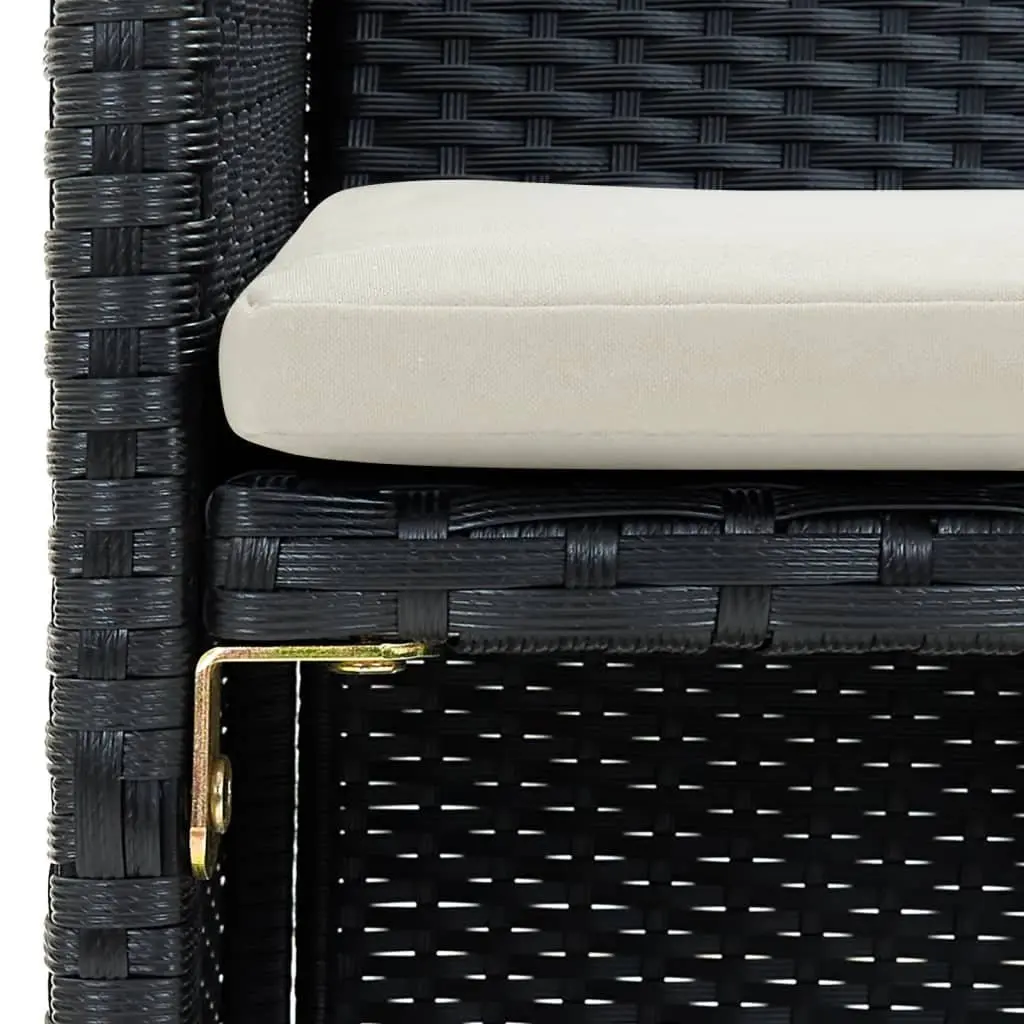 2-Seater Outdoor Sofa Garden Patio Furniture Black Rattan