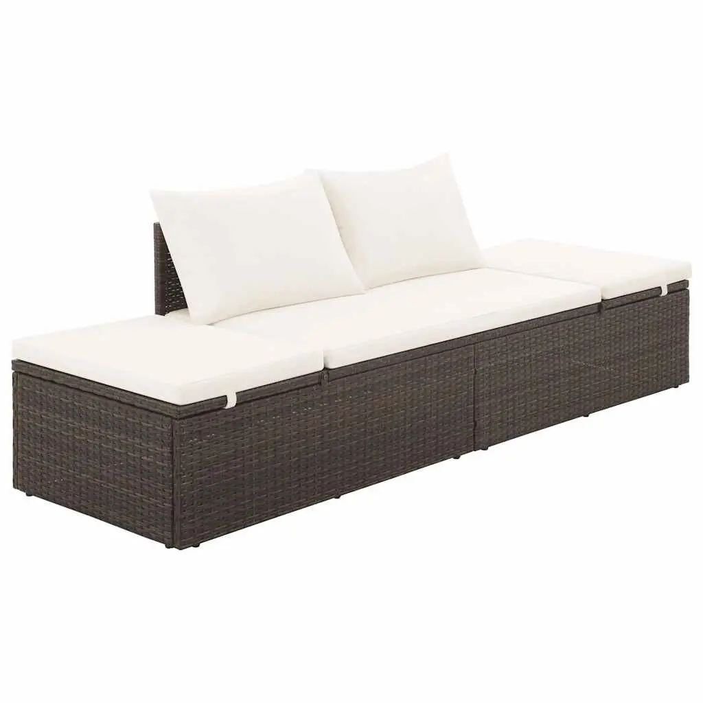 Outdoor Lounge Bed 195x60cm Garden Sun Lounger Rattan Furniture Patio Daybed