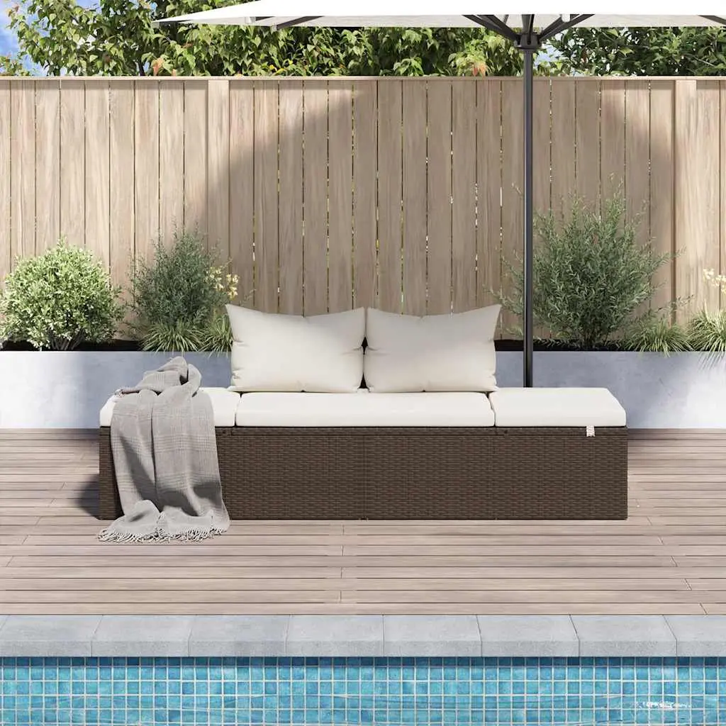 Outdoor Lounge Bed 195x60cm Garden Sun Lounger Rattan Furniture Patio Daybed