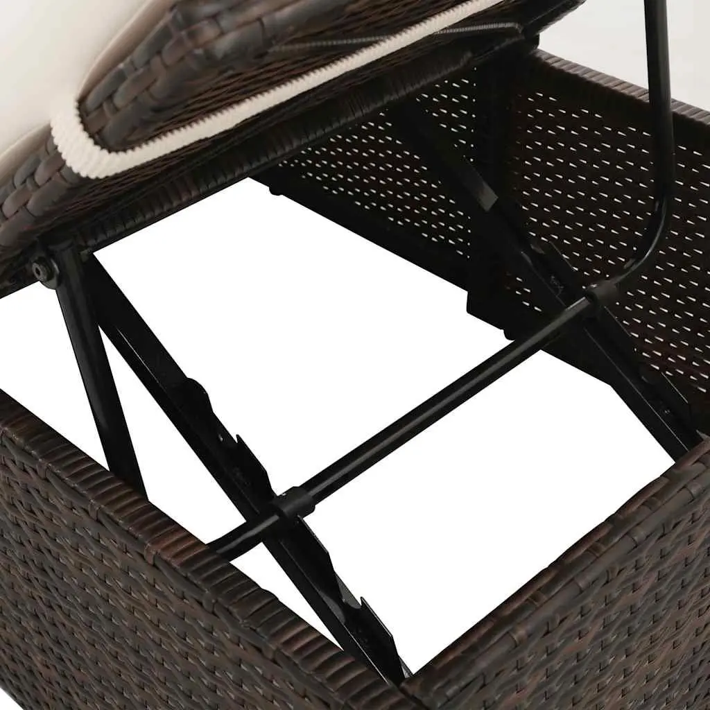 Outdoor Lounge Bed 195x60cm Garden Sun Lounger Rattan Furniture Patio Daybed