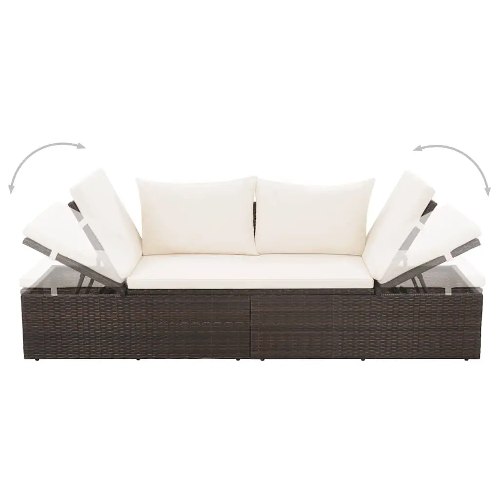 Outdoor Lounge Bed 195x60cm Garden Sun Lounger Rattan Furniture Patio Daybed