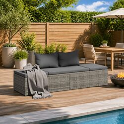 Reliable Grey Rattan Lounge Bed for Outdoor Relaxation