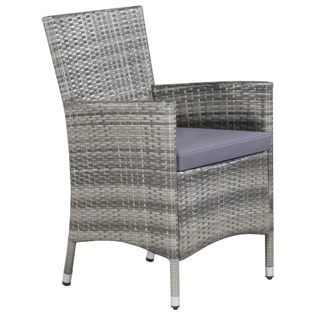 Outdoor Dining Set 11 Piece Poly Rattan Garden Furniture for Al Fresco Dining Grey