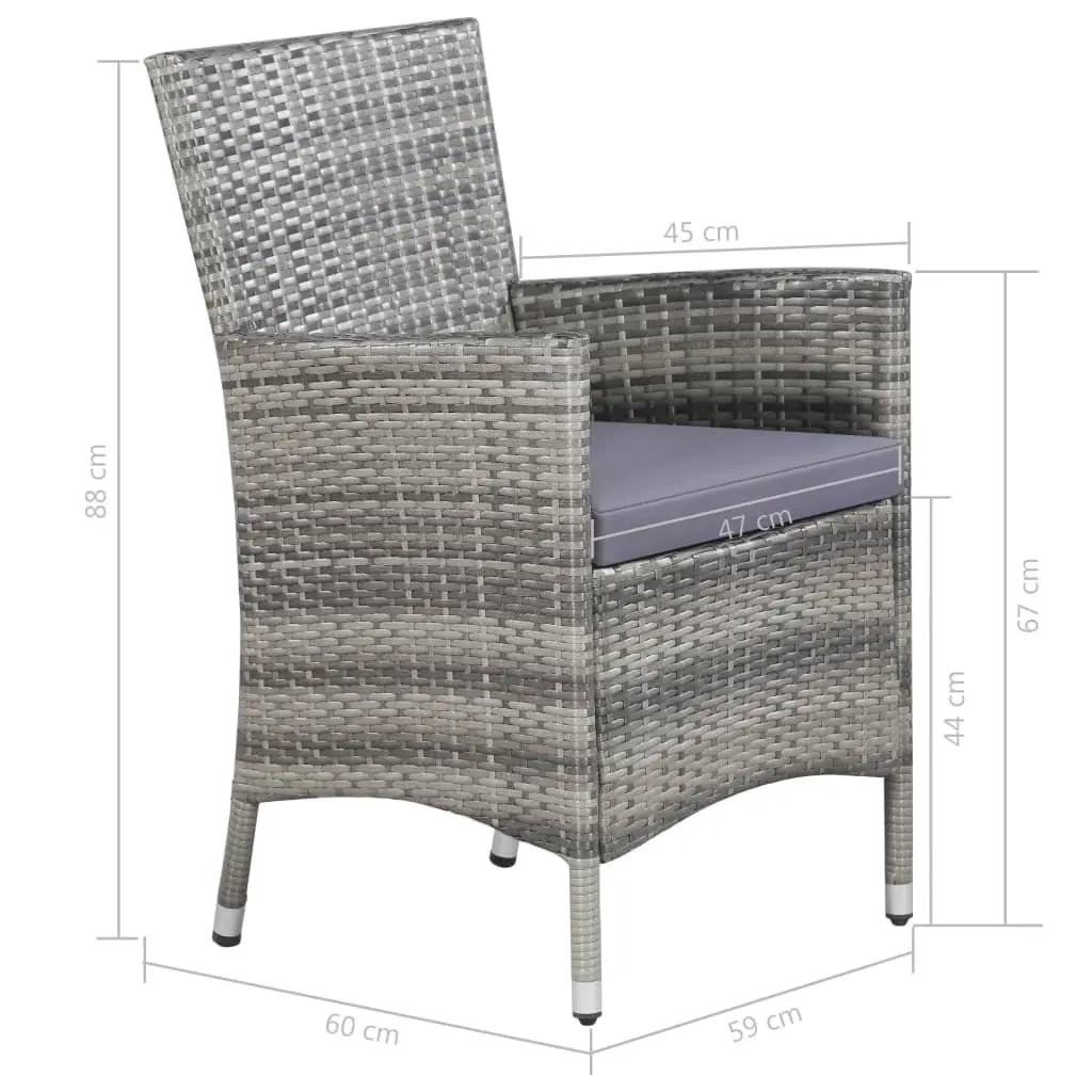 Outdoor Dining Set 11 Piece Poly Rattan Garden Furniture for Al Fresco Dining Grey