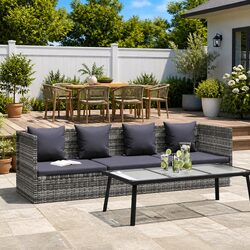 Comfortable Garden Lounger Bed 200x60cm in Grey