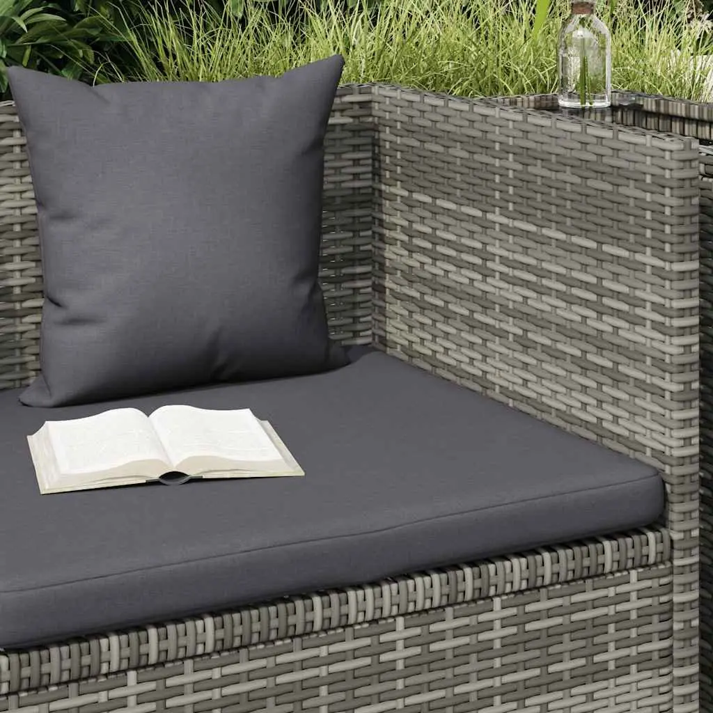 Garden Lounger Bed Outdoor Relaxation 200x60cm Grey Poly Rattan Adjustable