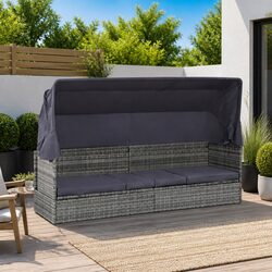 Comfortable and Durable Grey Lounger with Canopy
