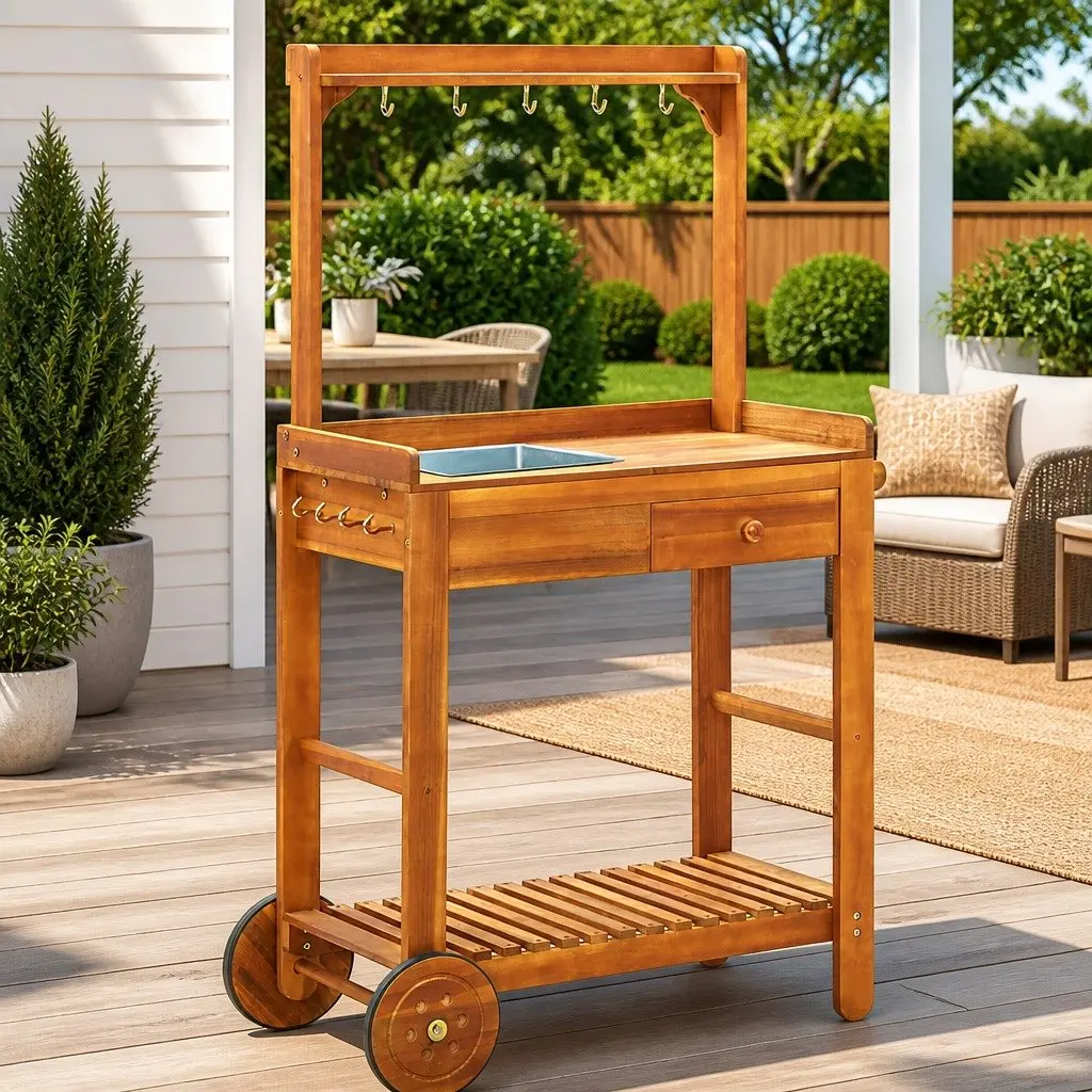 Garden Kitchen Trolley with Ample Storage