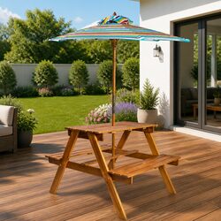 Sturdy and Charming Kids Picnic Table with Benches