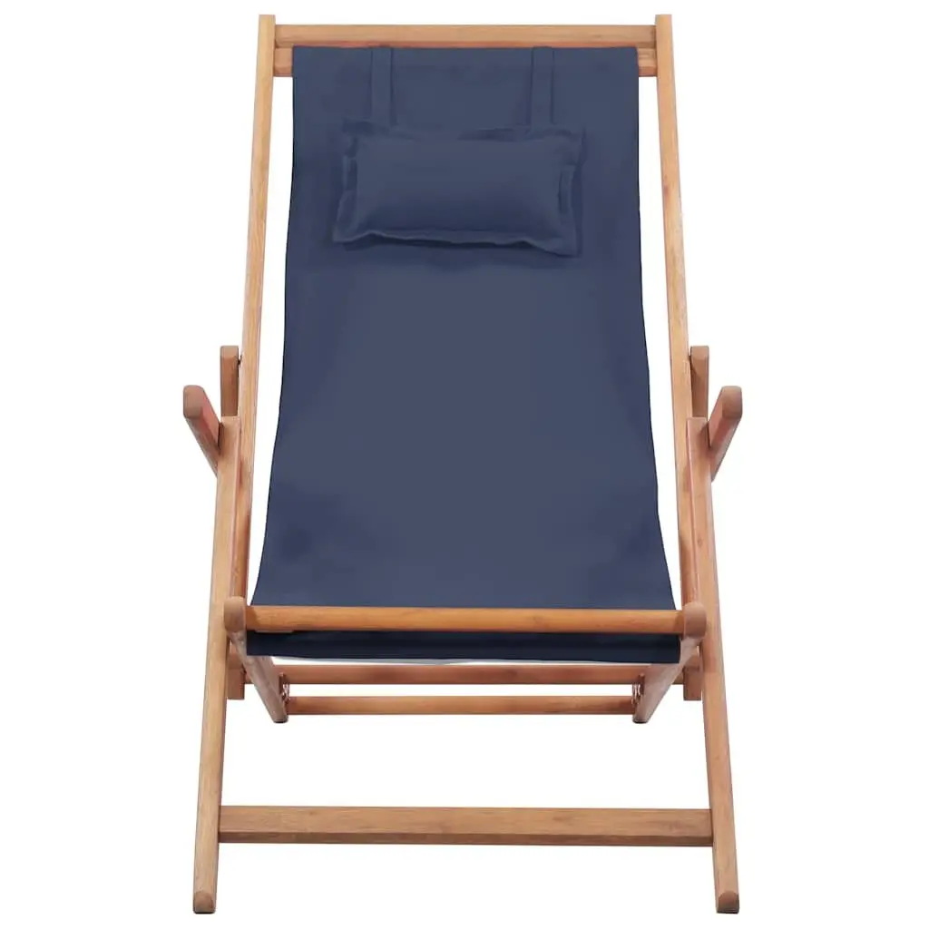 Blue Folding Beach Chair with Sturdy Frame