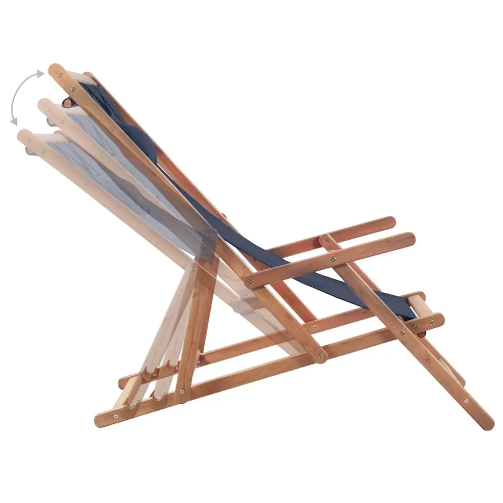 Blue Folding Beach Chair with Sturdy Frame