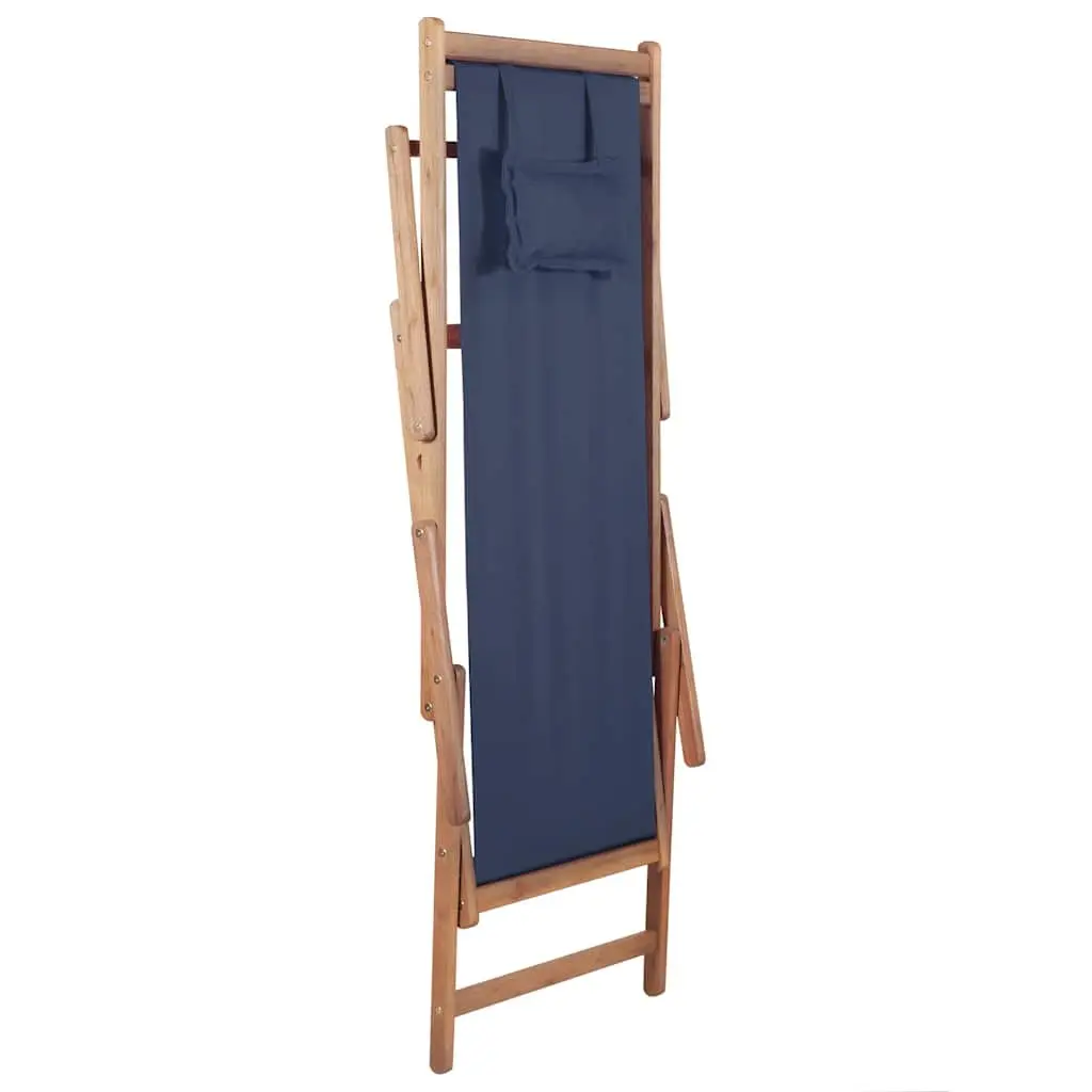 Blue Folding Beach Chair with Sturdy Frame
