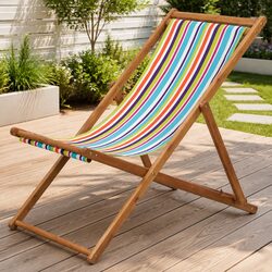 Comfortable and Reliable Multicolour Folding Beach Chair