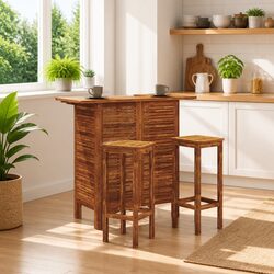 Sturdy Solid Acacia Wood Bar Table for Your Home