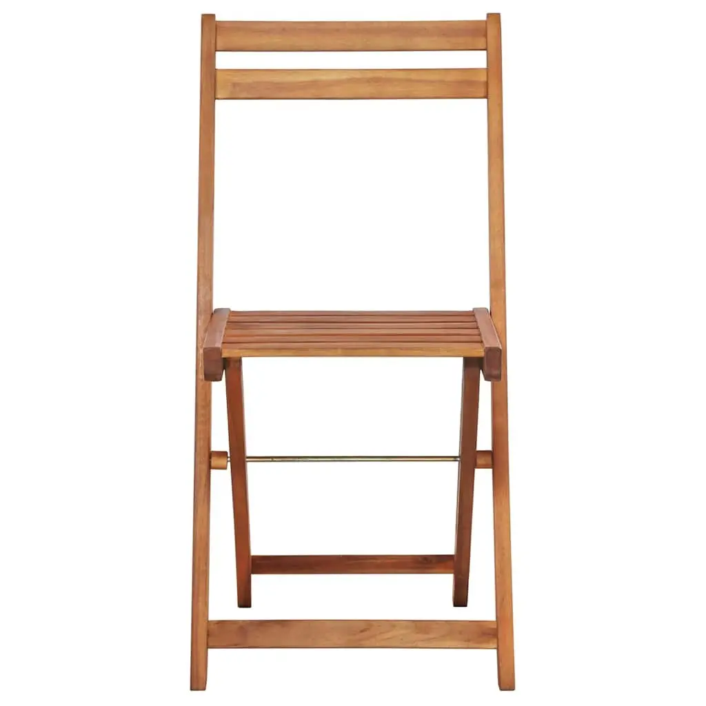 Outdoor Bistro Chairs Set 2 pcs Folding Garden Seating Wood Patio Furniture