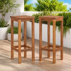 Affordable Outdoor Bar Chairs in Solid Acacia Wood