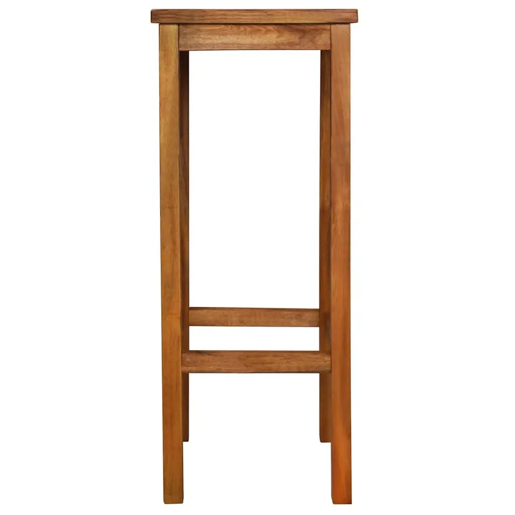 Outdoor Bar Chairs Set of 2 Solid Acacia Wood Footrest Garden Seating Brown