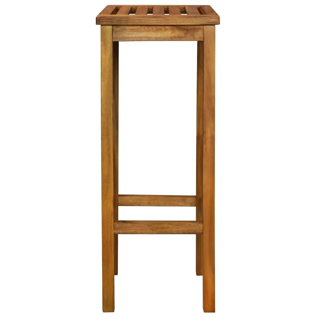 Outdoor Bar Chairs Set of 2 Solid Acacia Wood Footrest Garden Seating Brown