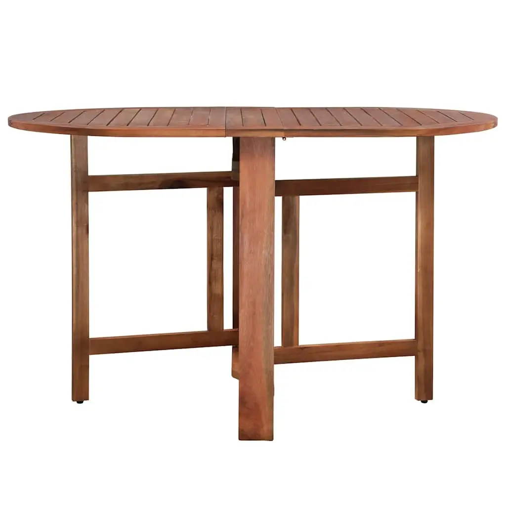 Brown Wood Outdoor Folding Oval Table