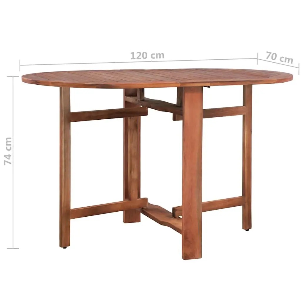 Brown Wood Outdoor Folding Oval Table