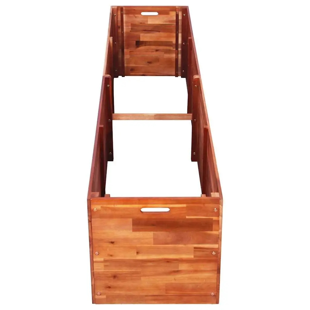 Garden Raised Bed Planter Wooden Outdoor Vegetable Herb Flower Acacia 200 x 50 x 50 cm Brown