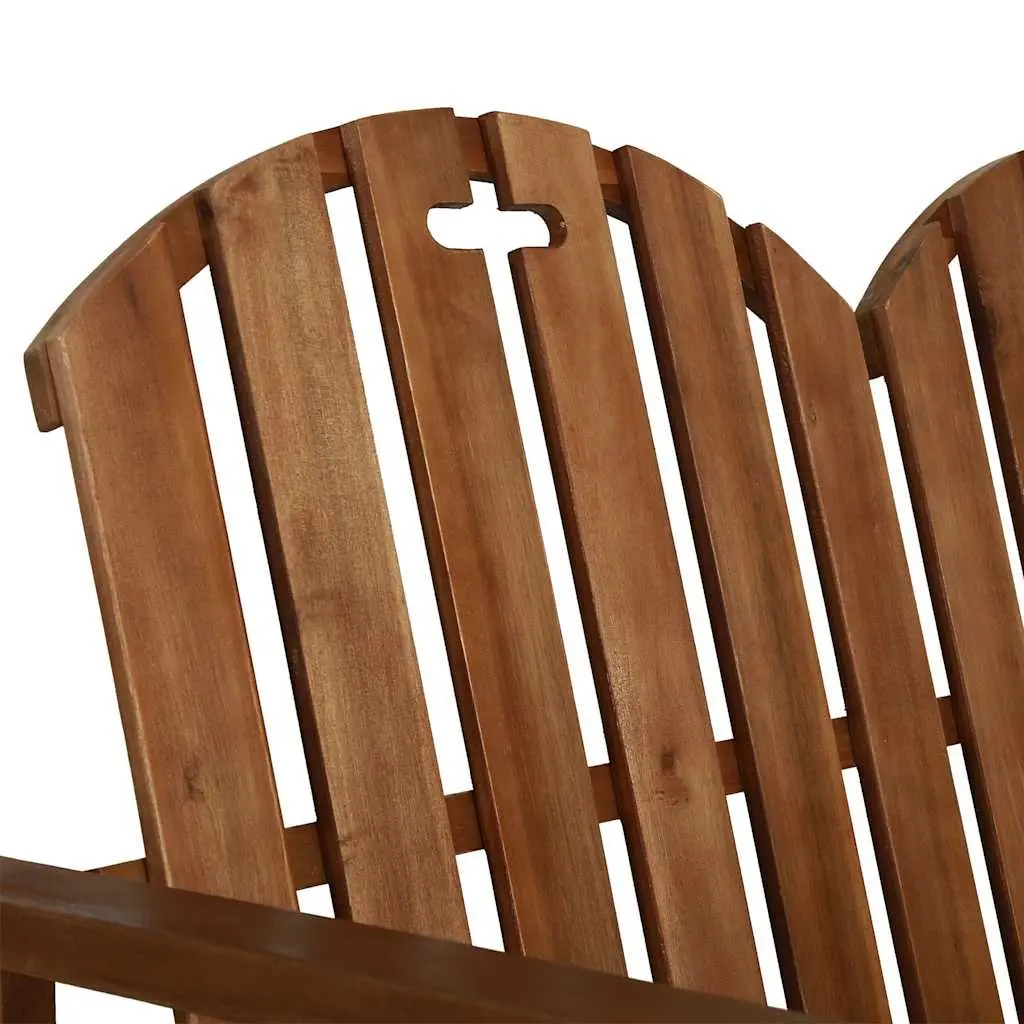 Wooden Garden Bench 110cm Outdoor Seating 2-Seater with Backrest and Armrests Brown