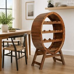 Wine Rack 13 Bottle Storage Display Cabinet Four Tier Wooden Home Bar Organizer
