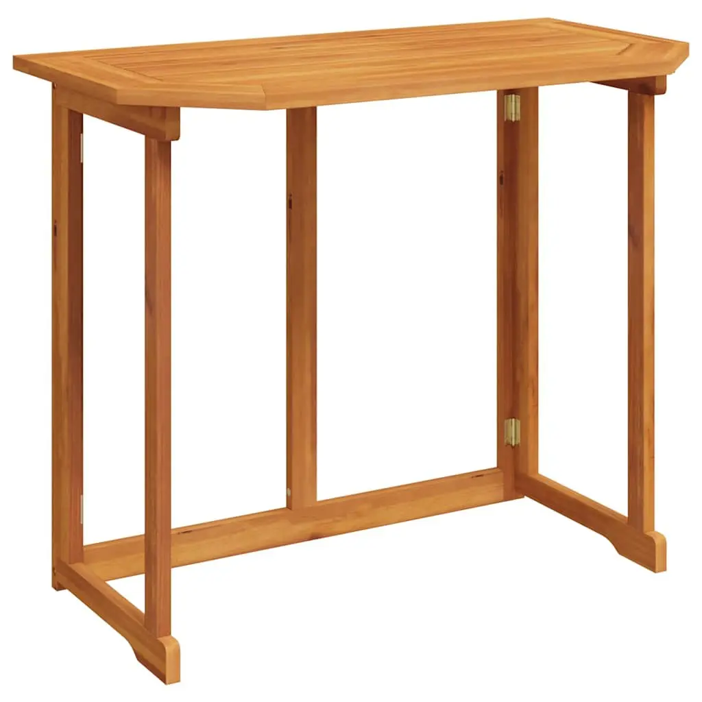 Outdoor Bistro Table Foldable Brown Solid Acacia Wood 90 x 50 x 75 cm