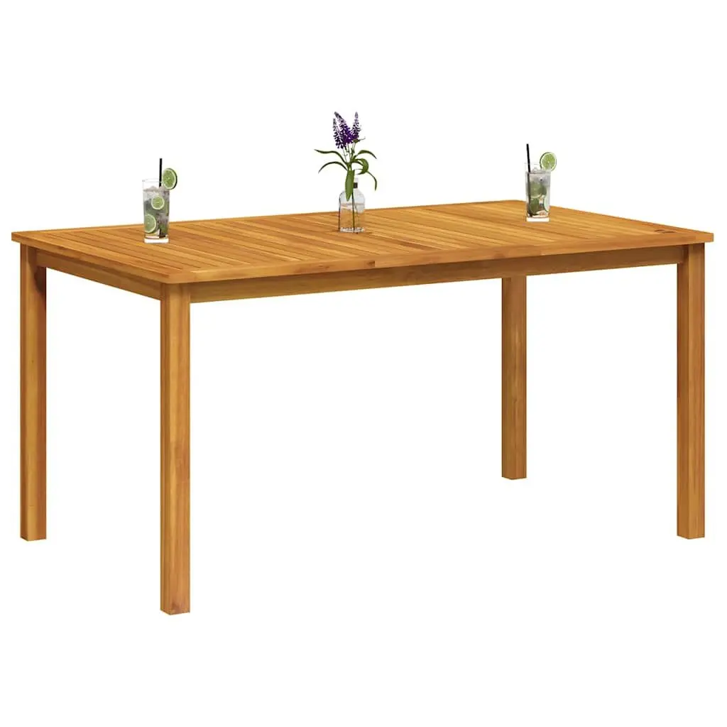 Outdoor Dining Table Solid Wood Patio Desk 150x90x74cm Brown