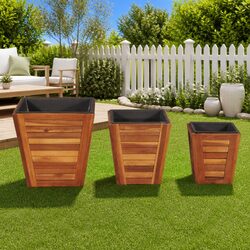 Reliable Garden Raised Bed Set - 3 Wooden Planters