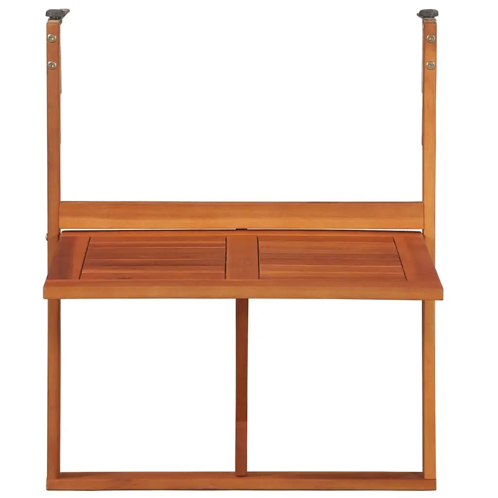 Hanging Balcony Table Folding Outdoor Coffee Table 64.5x44x80 cm Brown