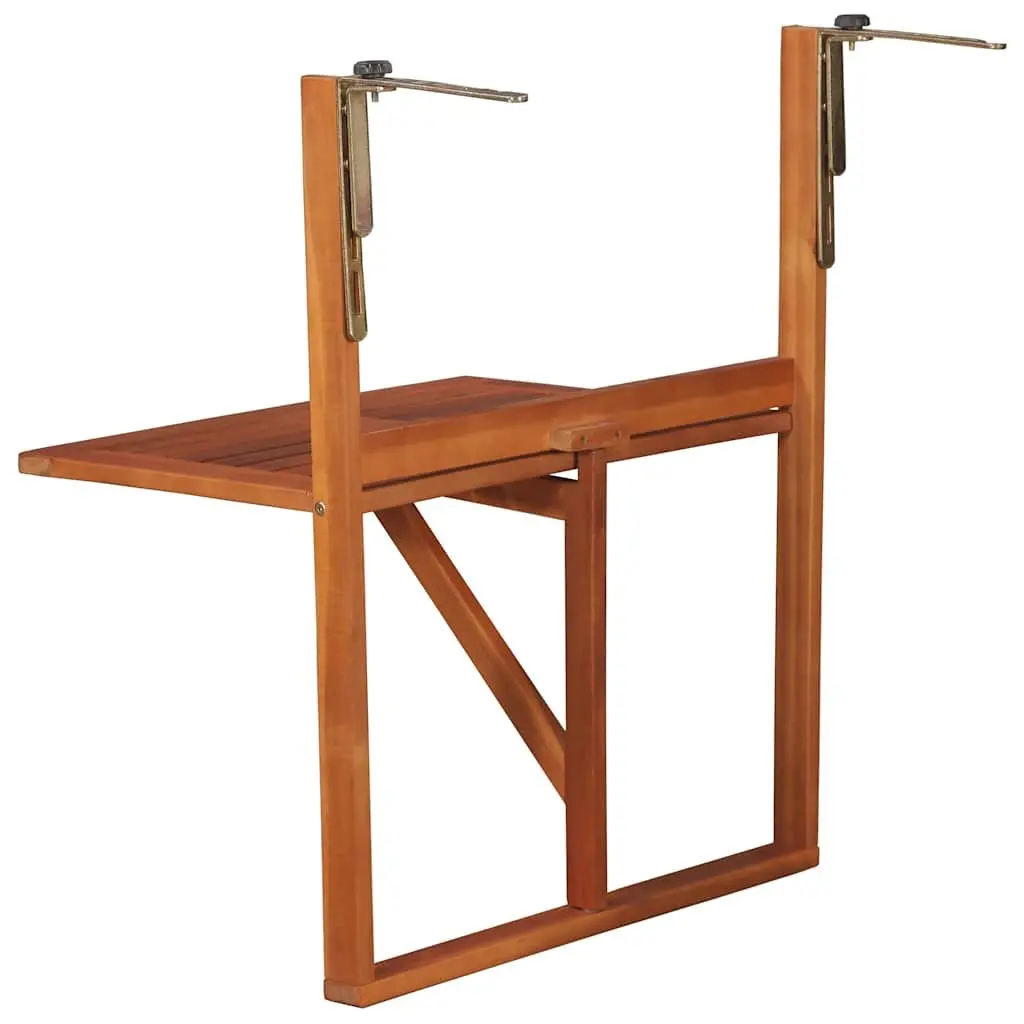 Hanging Balcony Table Folding Outdoor Coffee Table 64.5x44x80 cm Brown