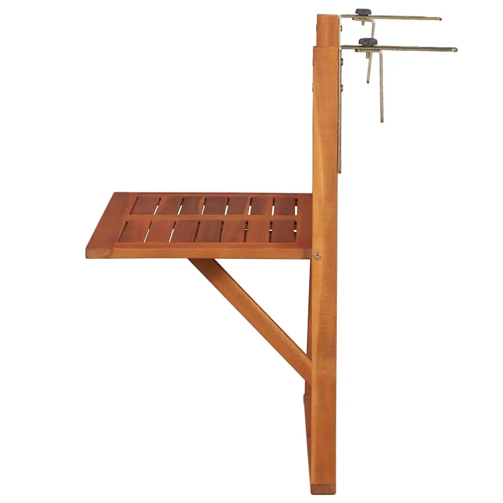 Hanging Balcony Table Folding Outdoor Coffee Table 64.5x44x80 cm Brown