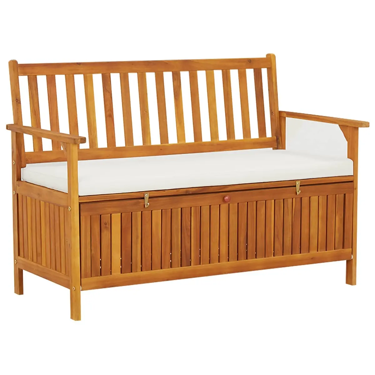 Solid Wood Storage Bench for Outdoors