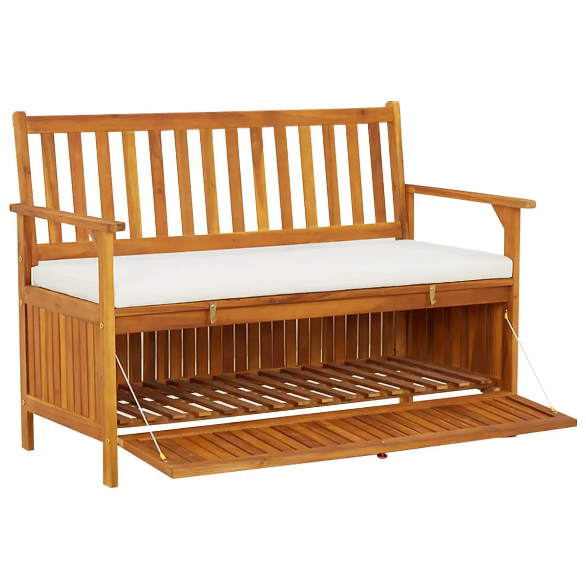 Solid Wood Storage Bench for Outdoors