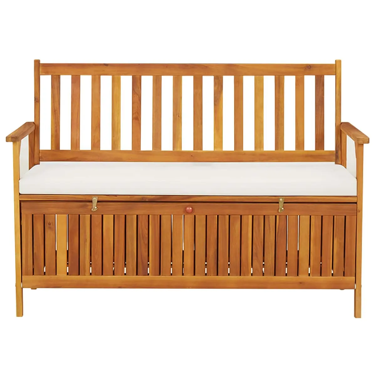 Solid Wood Storage Bench for Outdoors