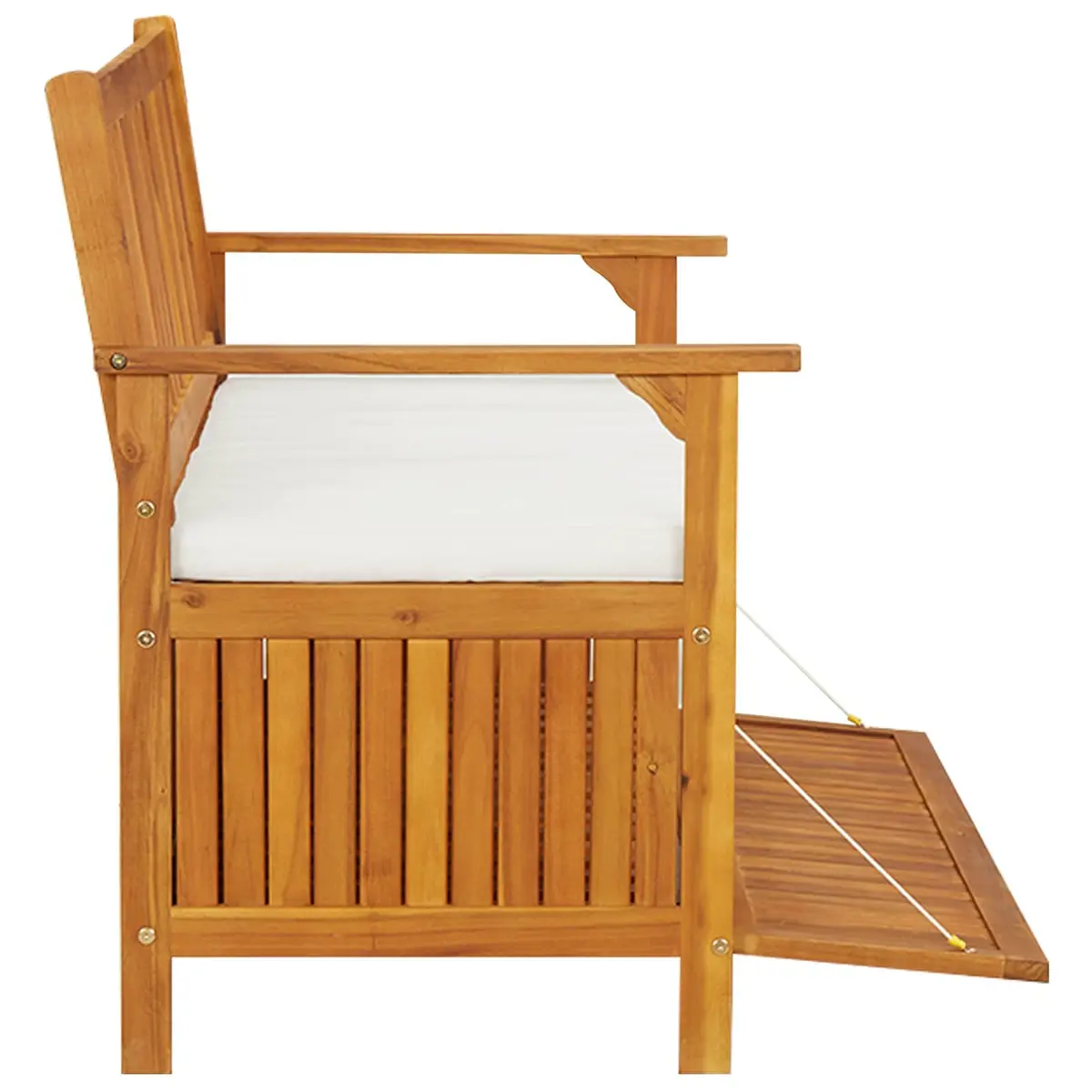 Solid Wood Storage Bench for Outdoors