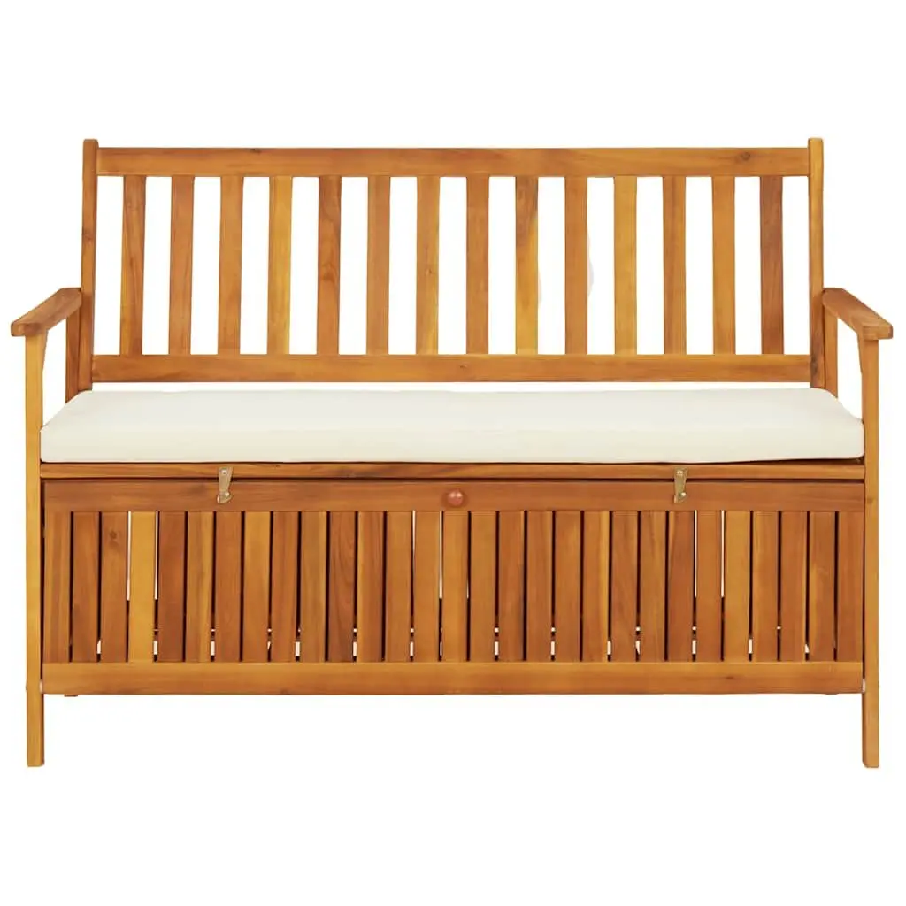 Solid Wood Storage Bench for Outdoors