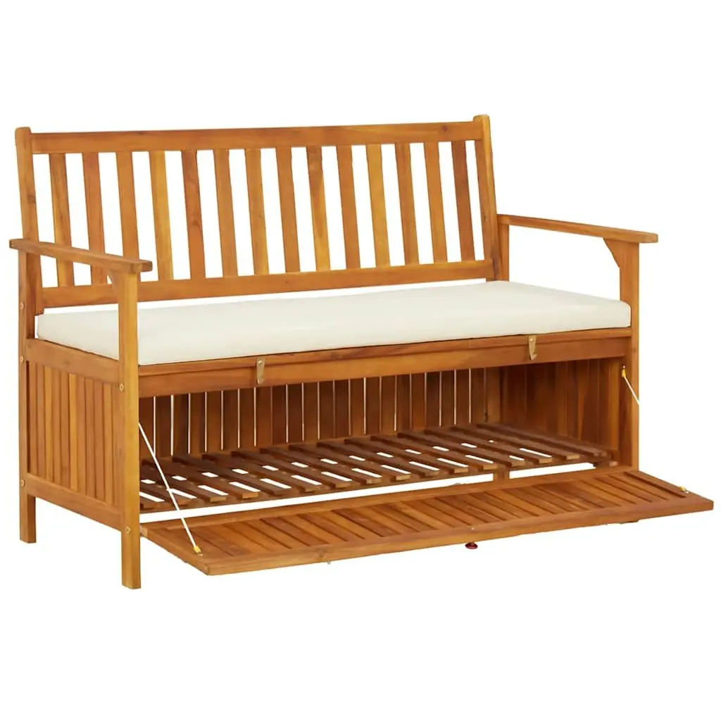 Solid Wood Storage Bench for Outdoors