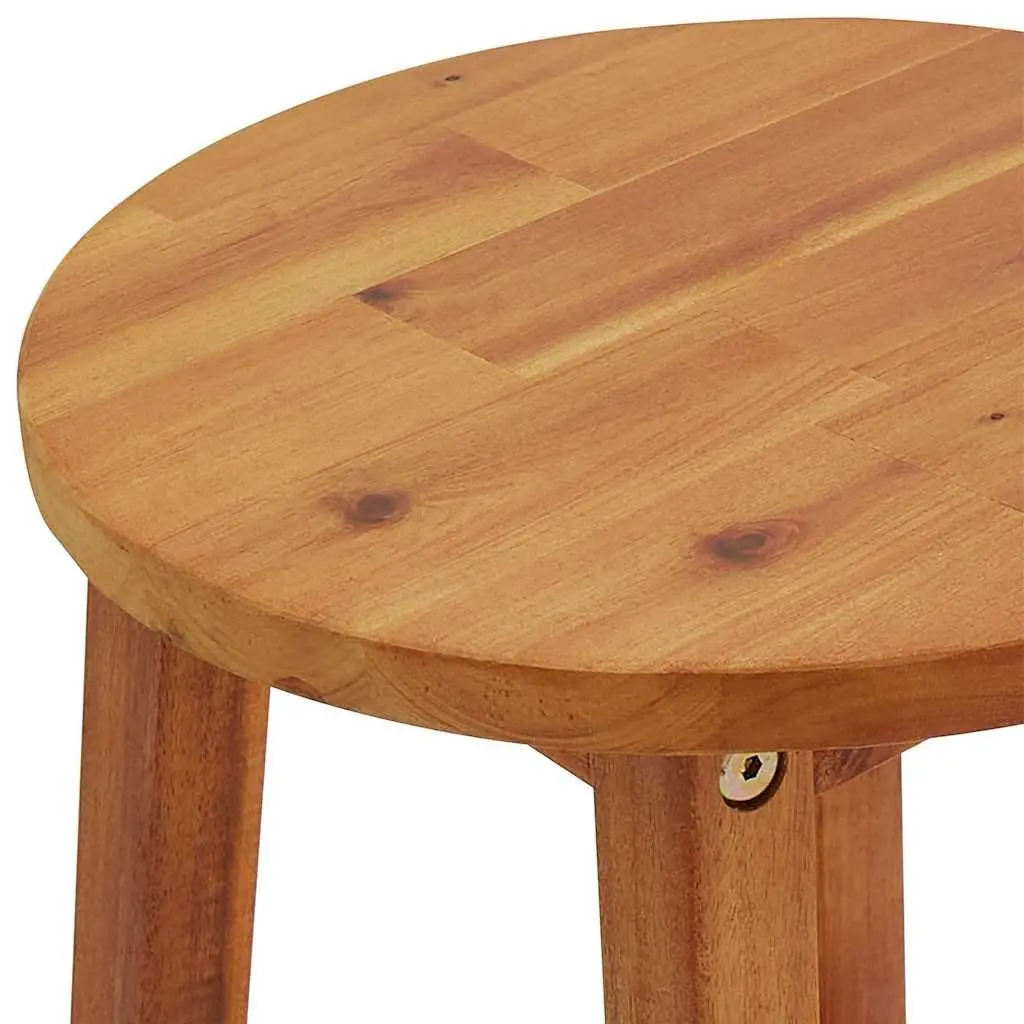 Bar Stools 2 pcs Solid Acacia Wood Kitchen Dining Footrest Brown