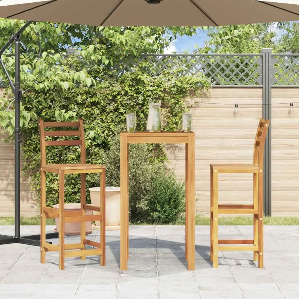 Solid Wood Bar Chairs Set of 2 for Outdoor Use
