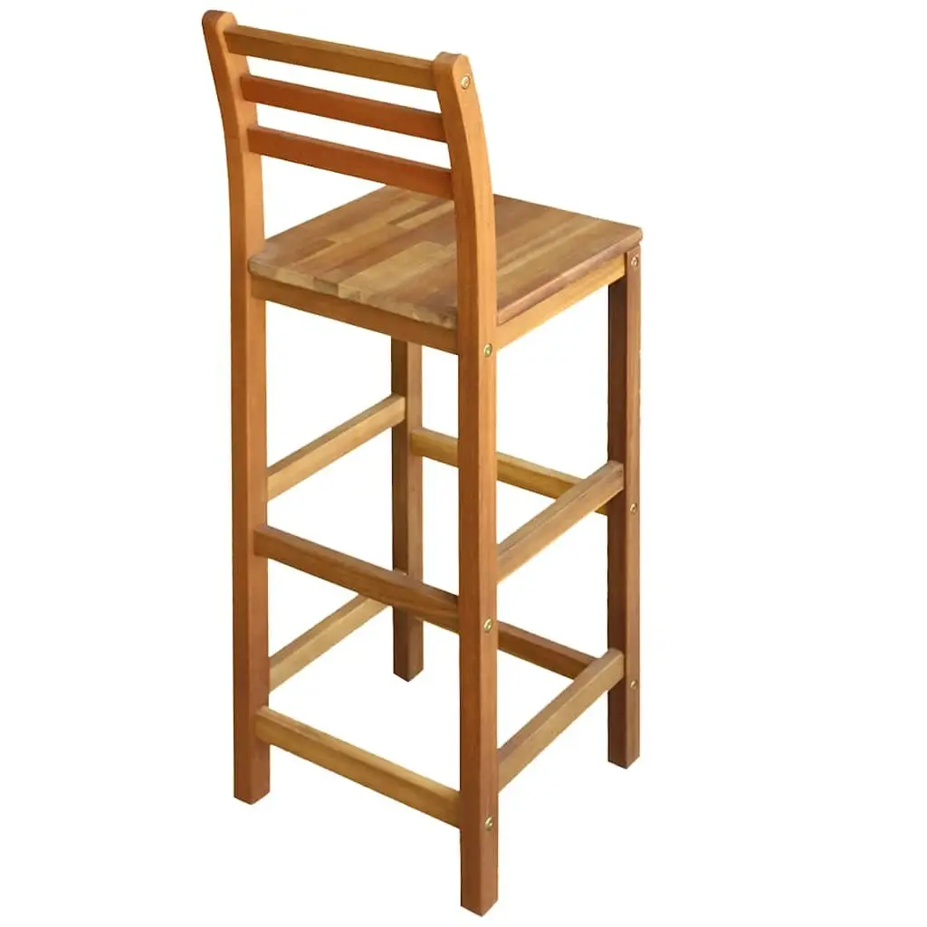 Solid Wood Bar Chairs Set of 2 for Outdoor Use