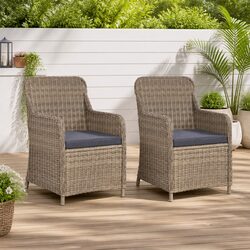 Stylish 2-Piece Outdoor Armchair Set with Cushions